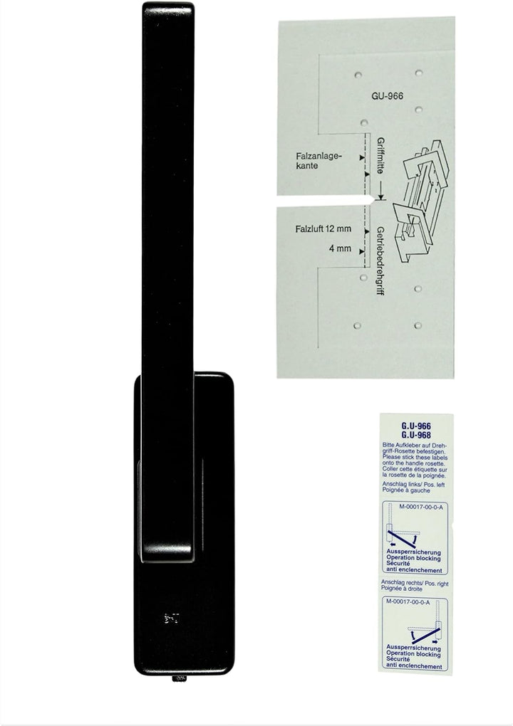 GU Schiebetür PSK Drehgriff DIRIGENT 966/976, 34225 oder auch 30152, DIN rechts braun UC5, incl. SN-
