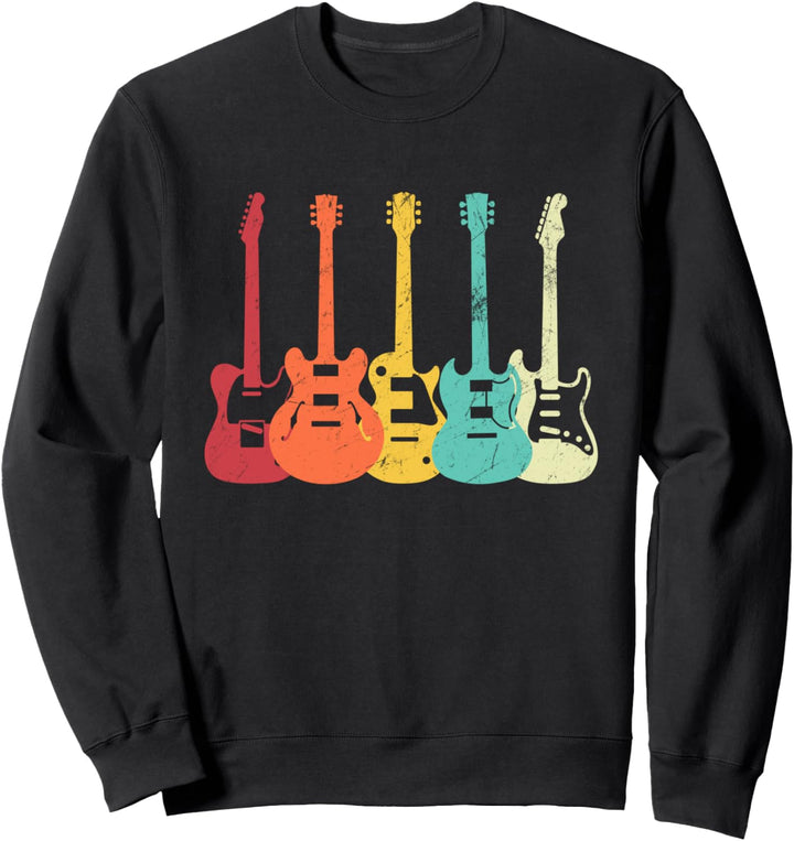 Gitarre Retro Vintage Sammlung Musiklehrer Sweatshirt