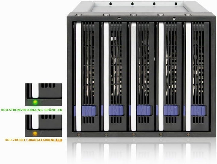 ICY DOCK FatCage MB155SP-B - 5-Bay SATA Hot Swap Backplane für 2,5"/3,5" HDDs/SSDs, MB155SP-B
