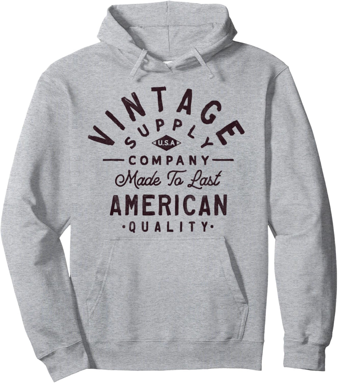 Trendy Black Vintage Company Pullover Hoodie