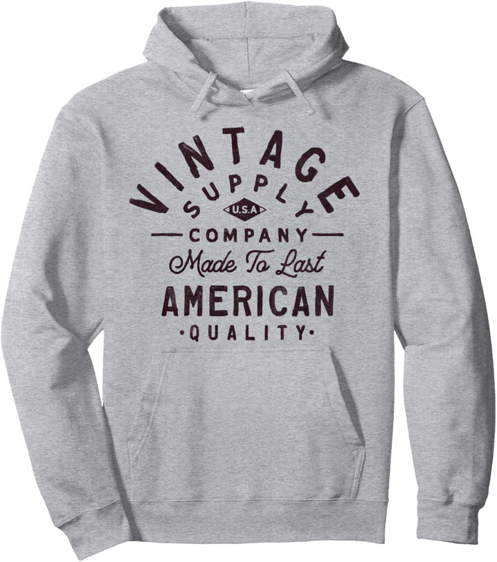 Trendy Black Vintage Company Pullover Hoodie