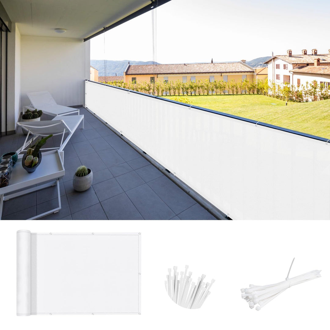 SUNNY GUARD Balkon Sichtschutz Wetterfest 70x800cm Balkonverkleidung Balkonabdeckung Balkonumspannun