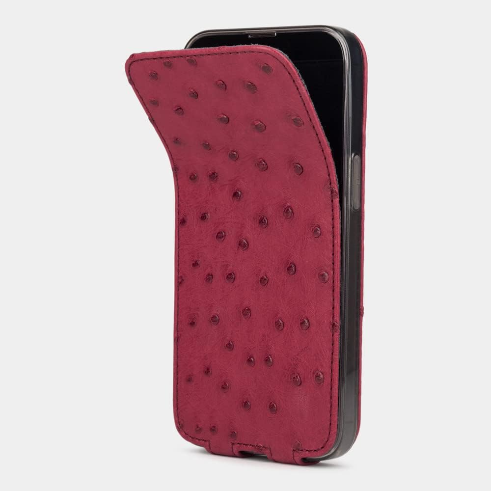Marcel Robert - Handytasche für iPhone 13 MINI - Patentiertes Modell - hergestellt aus echten Straus