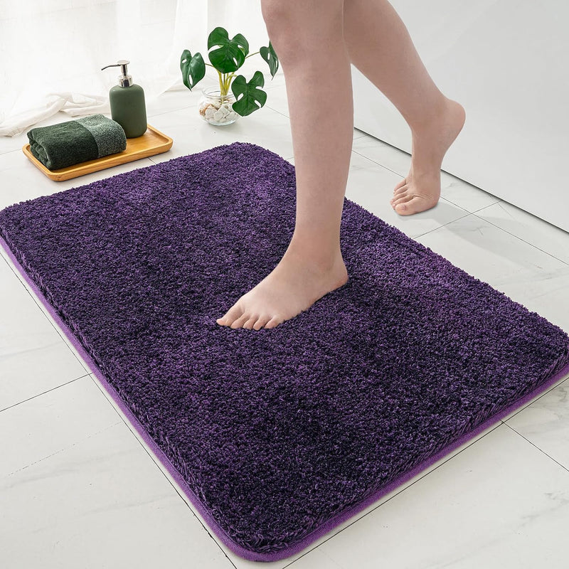 MIULEE Badematte Weiche Badteppich rutschfest Badvorleger Fussmatte Badzimmermatte Bettvorleger Flau