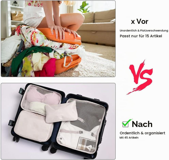 OSDUE Koffer Organizer Set 9-teilig, Packing Cubes, Wasserdichte Reise Kleidertaschen, Packtaschen f