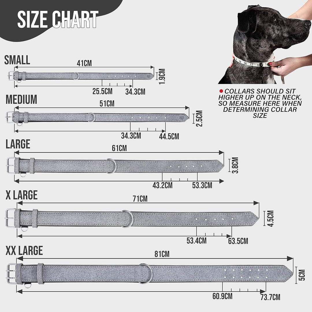 Riparo K-9 Hundehalsband, gepolstert, echtes Leder, verstellbar, strapazierfähig (XL: 4,5CM Breit fü