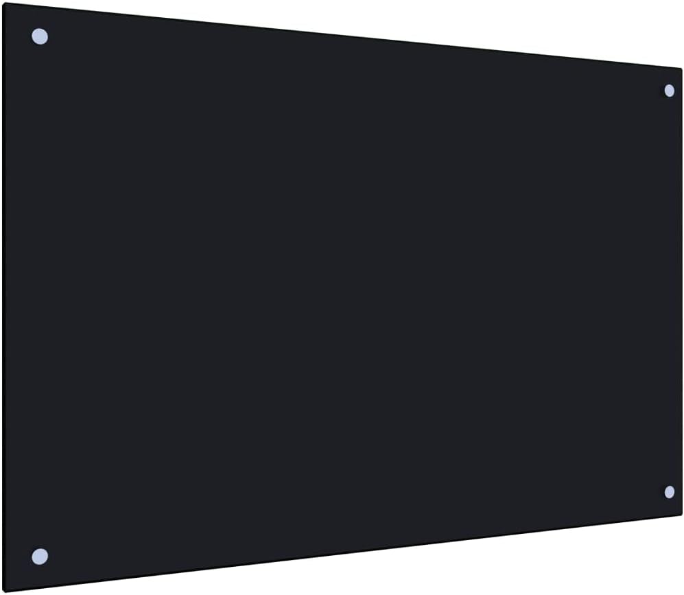 Küchenrückwand Schwarz 90 x 60 cm Hartglas