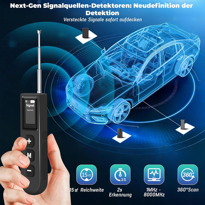 Wanzen Detektor Versteckte Kamera, 6-in-1 Hidden Camera Detector | Anti Aufnahme Detektoren GPS Trac