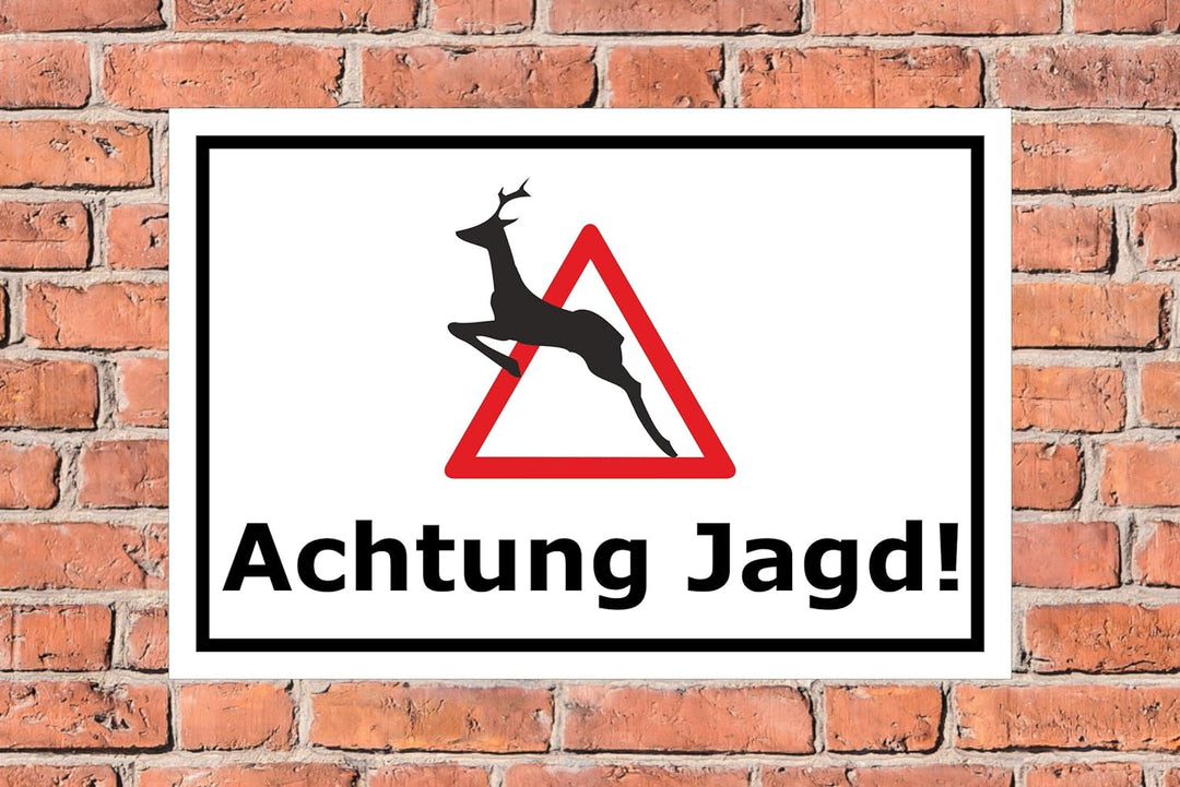 Melis-Folienwerkstatt Schild Achtung Jagd - 60x40cm - Bohrlöcher - 3mm Aluverbund – 20 VAR S00351-01