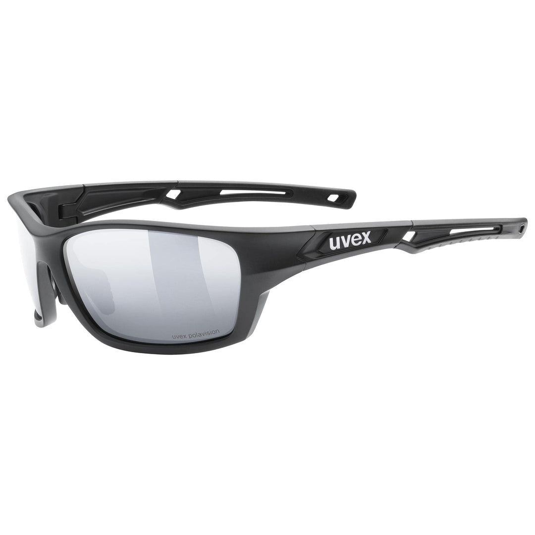 uvex Unisex Sportstyle 232 P Sportbrille (1er Pack) Einheitsgrösse Black Mat/Silver, Einheitsgrösse