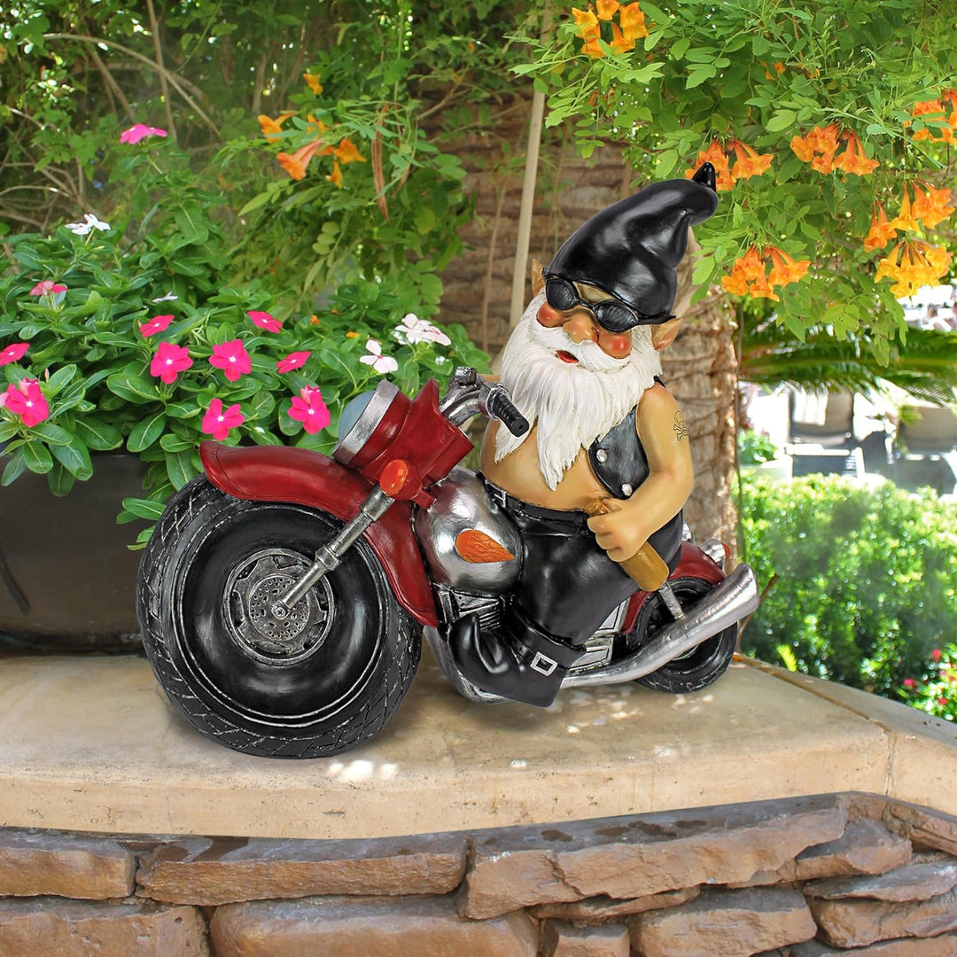 Design Toscano Dekofigur Biker mit Lederjacke, Masse: 14 x 34,5 x 28 cm Single Schmierfett-Axel der