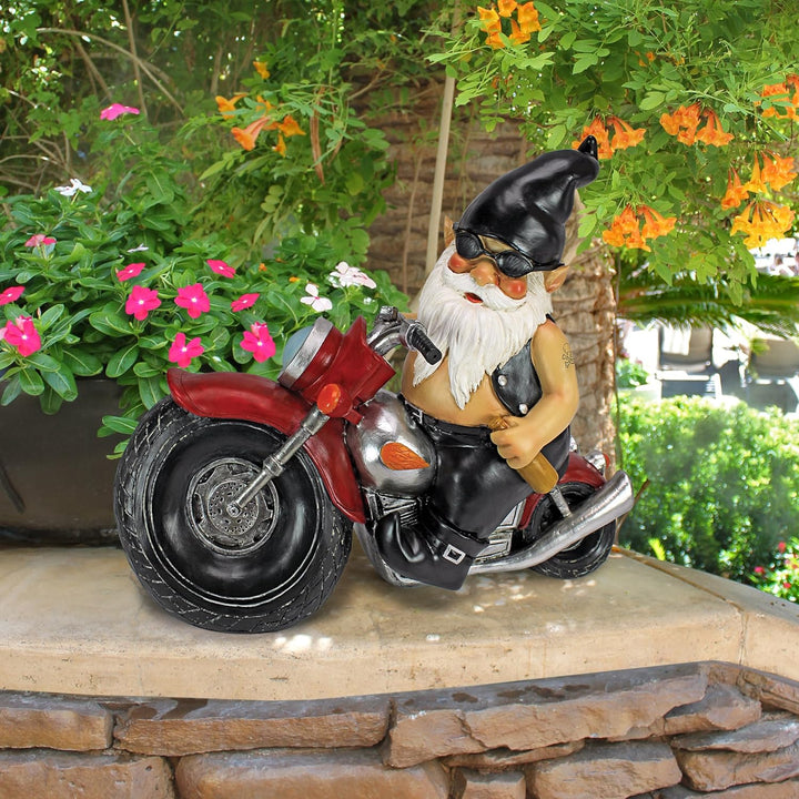 Design Toscano Dekofigur Biker mit Lederjacke, Masse: 14 x 34,5 x 28 cm Single Schmierfett-Axel der