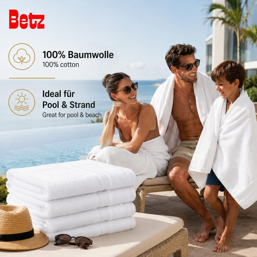Betz 4 Stück Duschtücher Set Palermo Grösse 70x140 cm 100% Baumwolle Badetuch Duschhandtuch Sporthan