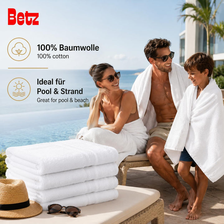 Betz 4 Stück Duschtücher Set Palermo Grösse 70x140 cm 100% Baumwolle Badetuch Duschhandtuch Sporthan