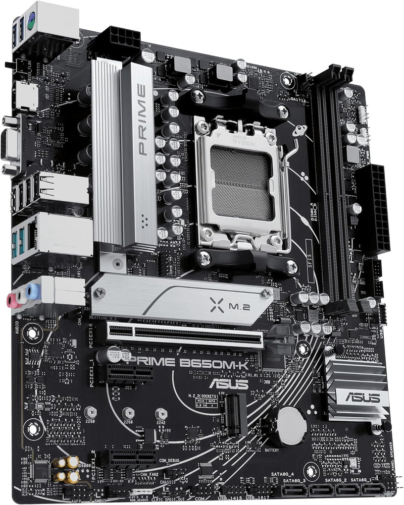 ASUS Prime B650M-K Mainboard Sockel AMD AM5 (Ryzen 7000, Micro-ATX, DDR5 Speicher, PCIe 5.0, BIOS Fl