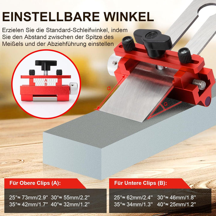 Schleifhilfe Stechbeitel,Upgrade Stemmeisen Schärfen,Schärfhalter Schärfhilfe für Holzwerkzeug Schär