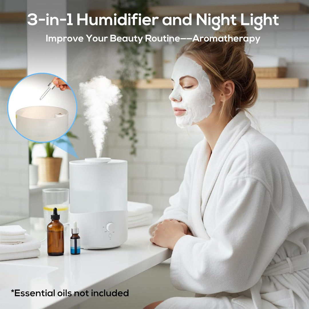 Romon Luftbefeuchter, Aroma Diffuser Humidifier für Schlafzimmer Kinderzimmer und Pflanzen mit 360°