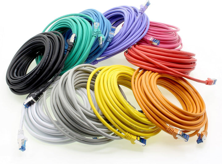 1aTTack.de 10m - CAT6a - Netzwerkkabel 10 - Farben CAT 6 A Patchkabel 10000 Mbit s SFTP PIMF 500 MHz