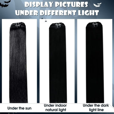 Echthaar Clip in Extensions Schwarz Clip Echthaar Extensions Glatt Echthaar Clip in Extensions Schwa