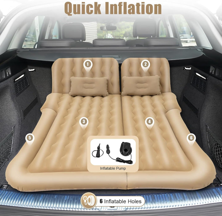 SUV Luftmatratze 1,7x1,2m 6-Kammer Luftmatratze mit Pumpe &amp; Kissen &amp; schnelle Inflation komfortable