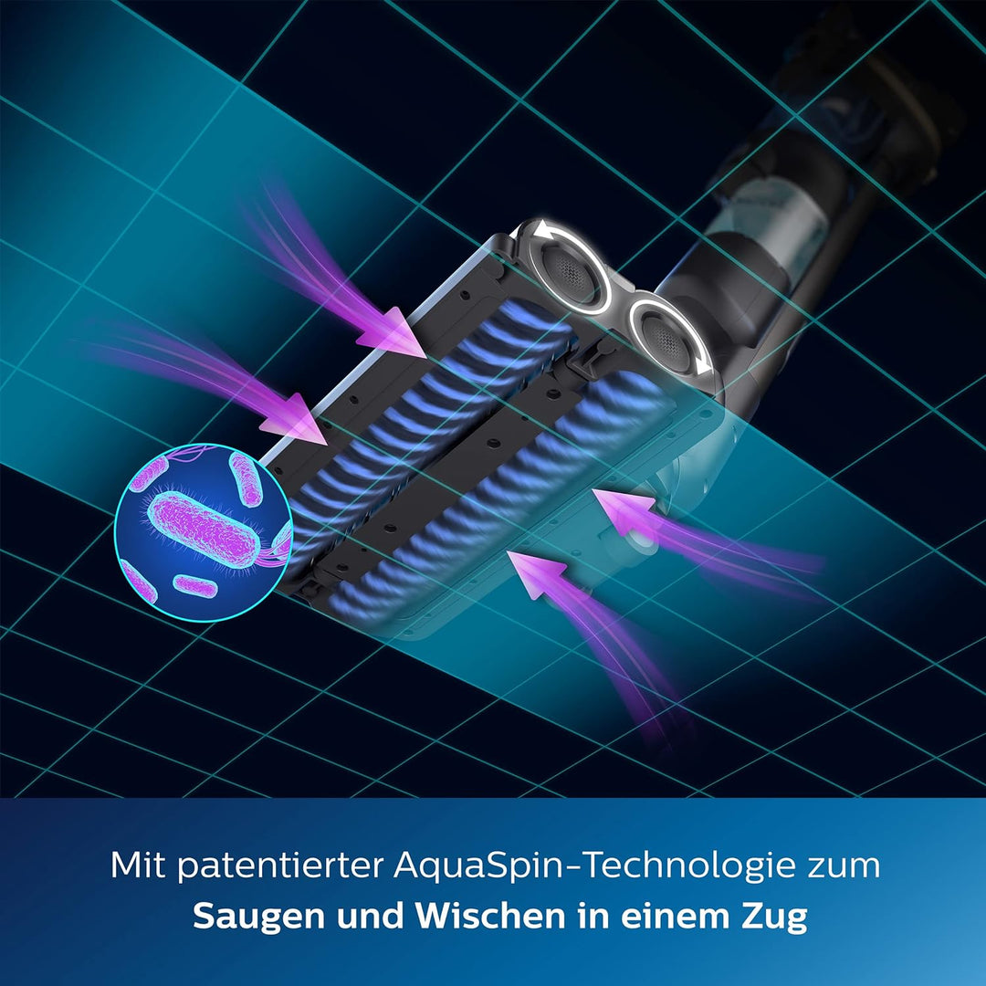 Philips AquaTrio Cordless 9000 Series 3-in-1 Nass-Trocken-Sauger – Kabellos Akku Staubsauger - XW938