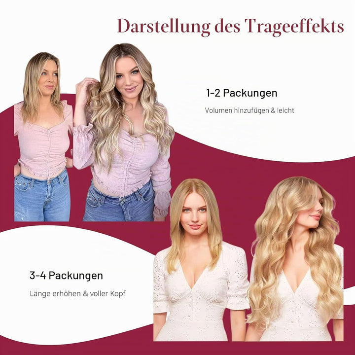 Vivien Braun Microring Extensions Echthaar Ombre 45 cm Haar Extensions Echthaar Micro Beads Dunkelbr