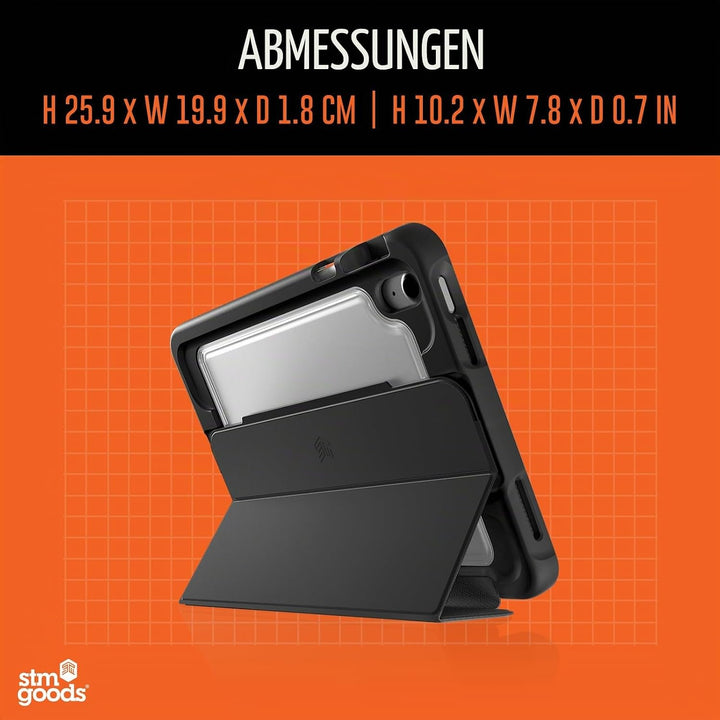 STM Goods Dux Ultra Case kompatibel mit Apple iPad 11" (A16, 11. Gen, 2025) - schwarz/transparent (M