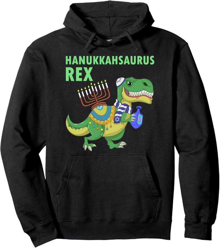 Hanukkah-Pullover Rex, Kind, Hanukah, Dinosaurier, Menorasaurus Jungen Pullover Hoodie