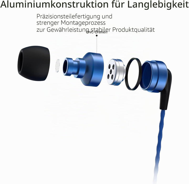 SoundMAGIC E80 Kabelgebundene Ohrhörer ohne Mikrofon, HiFi-Stereo-Kopfhörer, geräuschisolierende In-
