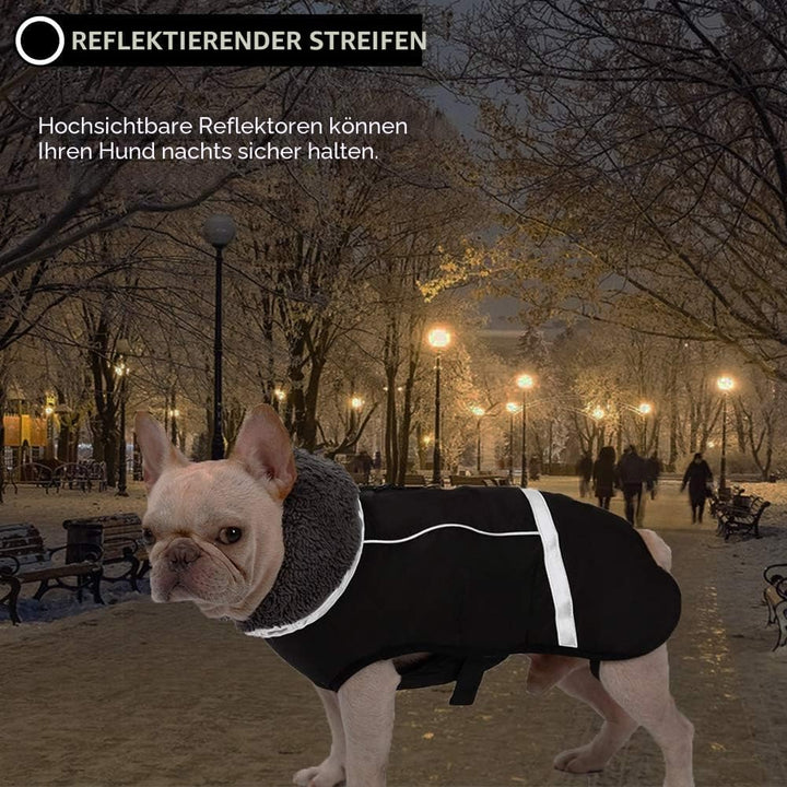 Warmer Hundemantel, reflektierend, wasserdicht, Winddicht, Hundejacke mit Rollkragen für kaltes Wett
