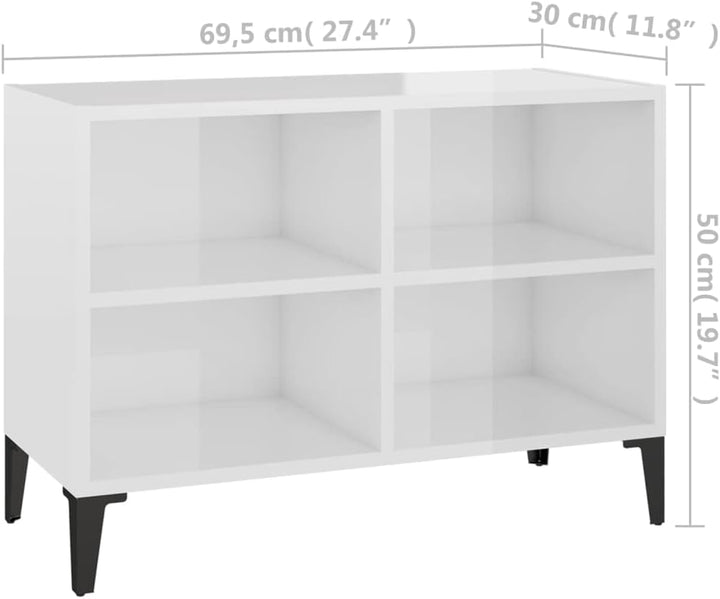 vidaXL TV Schrank mit Metallbeinen 4 Fächern Lowboard Sideboard Fernsehschrank Fernsehtisch TV Möbel