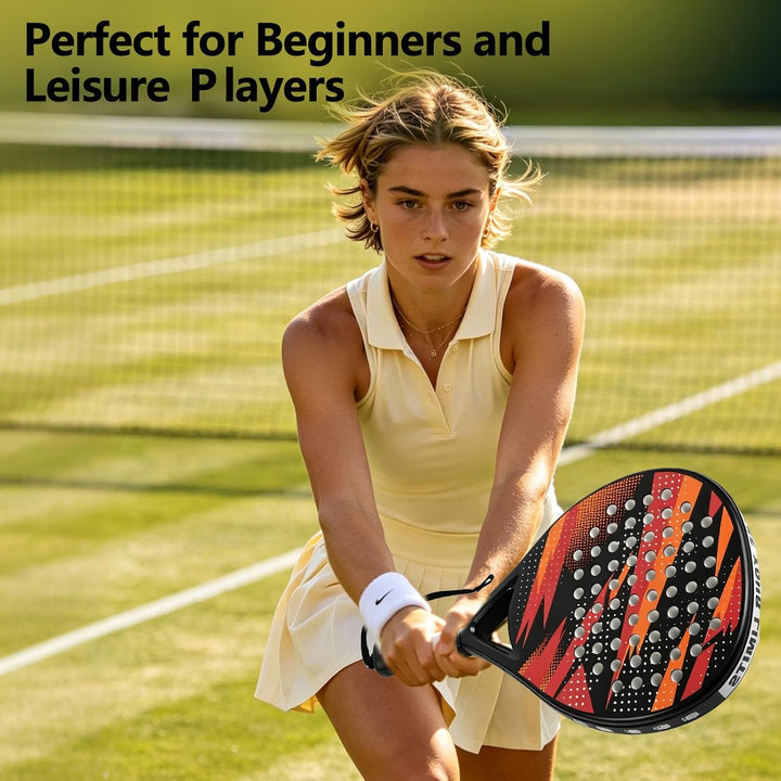 Padel Schläger Set für Anfänger, Freizeitspieler, Damen, Junior | aus Kohlefaser-Rahmen &amp; Eva-Schaum