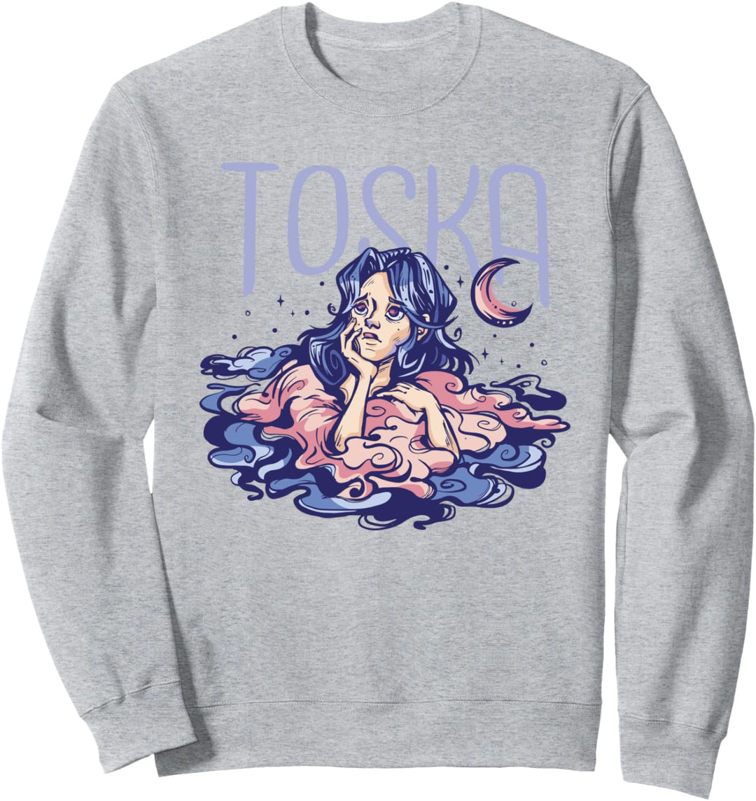 Toska Traurigkeit Wolken Frau Russland Russisch Sweatshirt