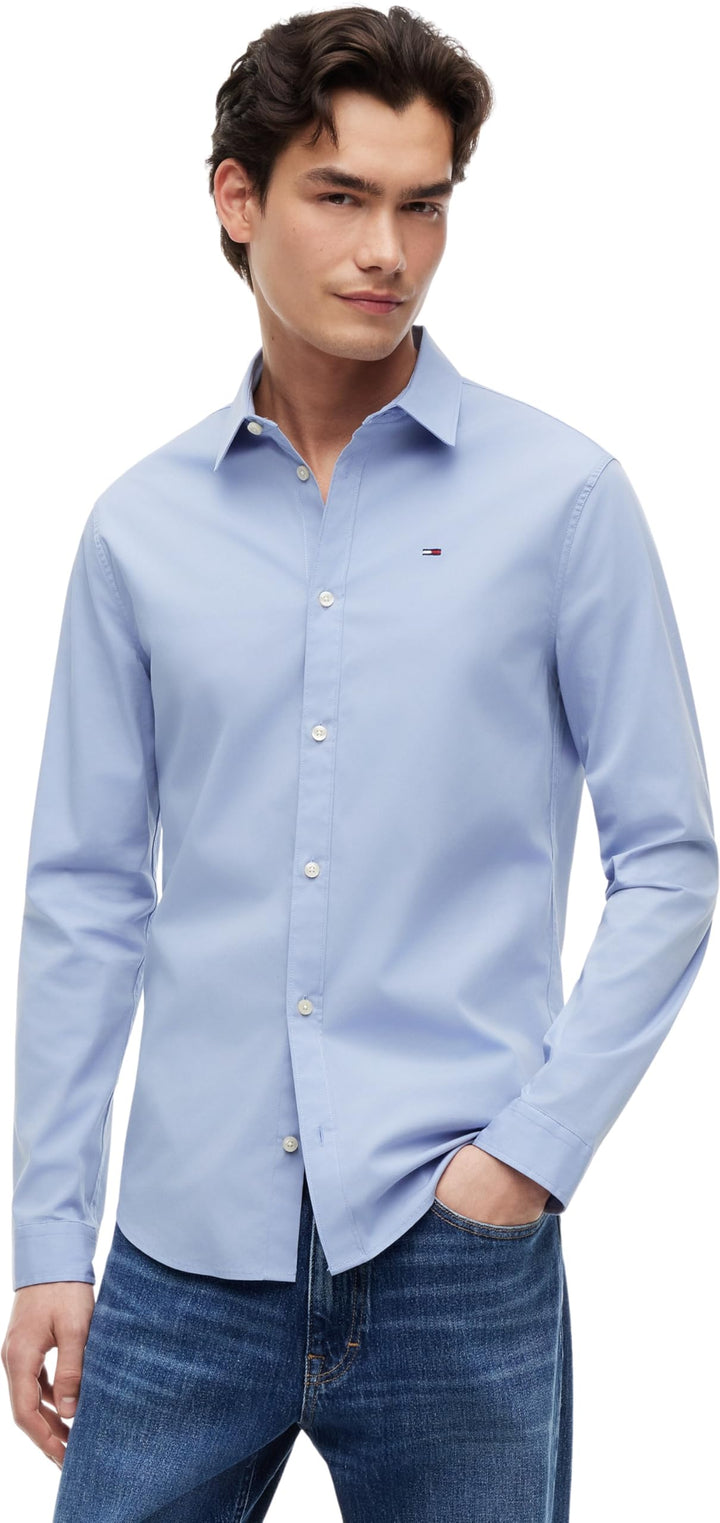 Tommy Hilfiger Herren TJM Original Stretch Shirt L/S Hemden/Gewebte Oberteile XXS Lavender Lustre, X