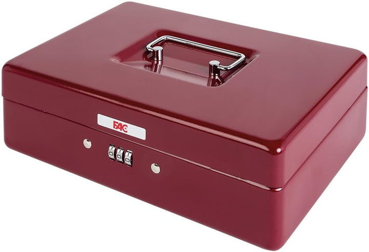 FAC 17047 - Geldkassette mit Zahlenschloss, Nummer 3, Farbe rot, Rot