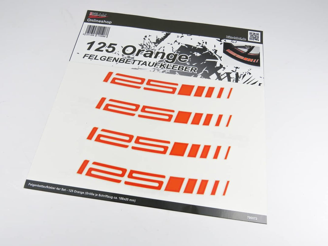 BIKE-label Aufkleber Felgenbett orange kompatibel für KTM 125 Duke X790072VA