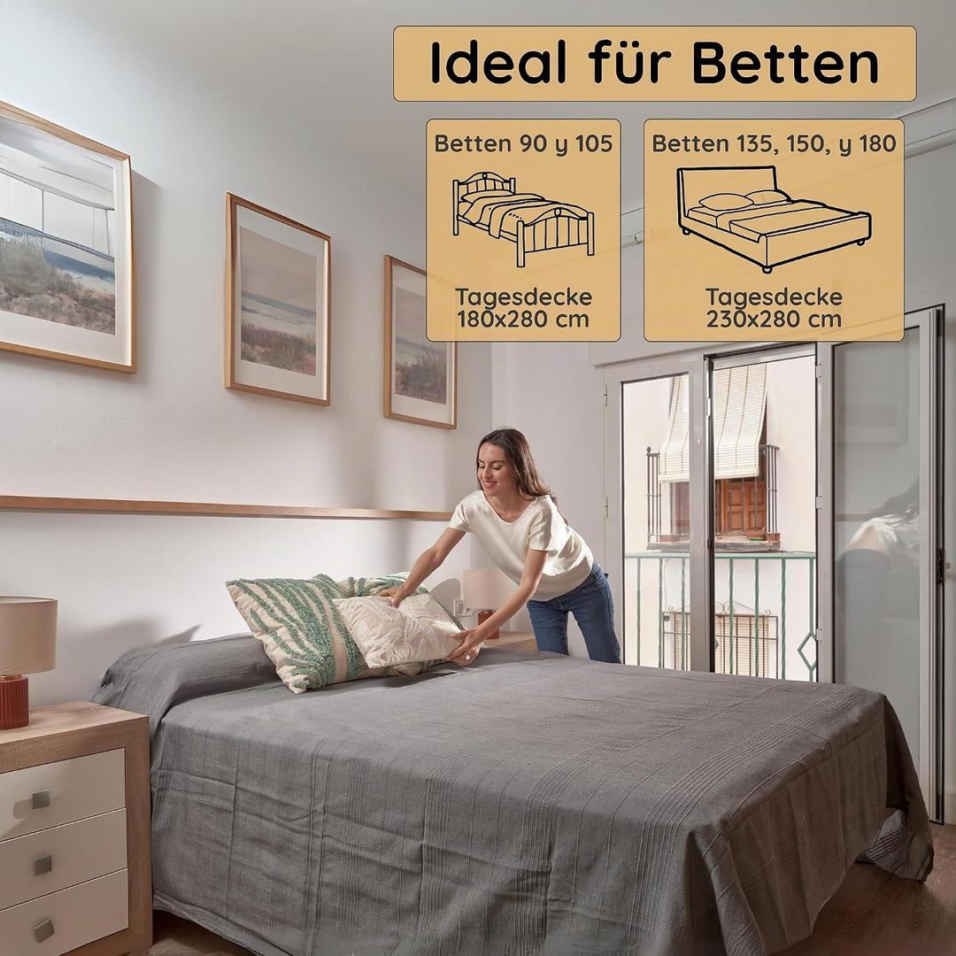 Jarapa Home Tagesdecke Baumwolle Wohndecke – Sofadecke Sofaüberwurf Bettüberwurf Überwurfdecke für S