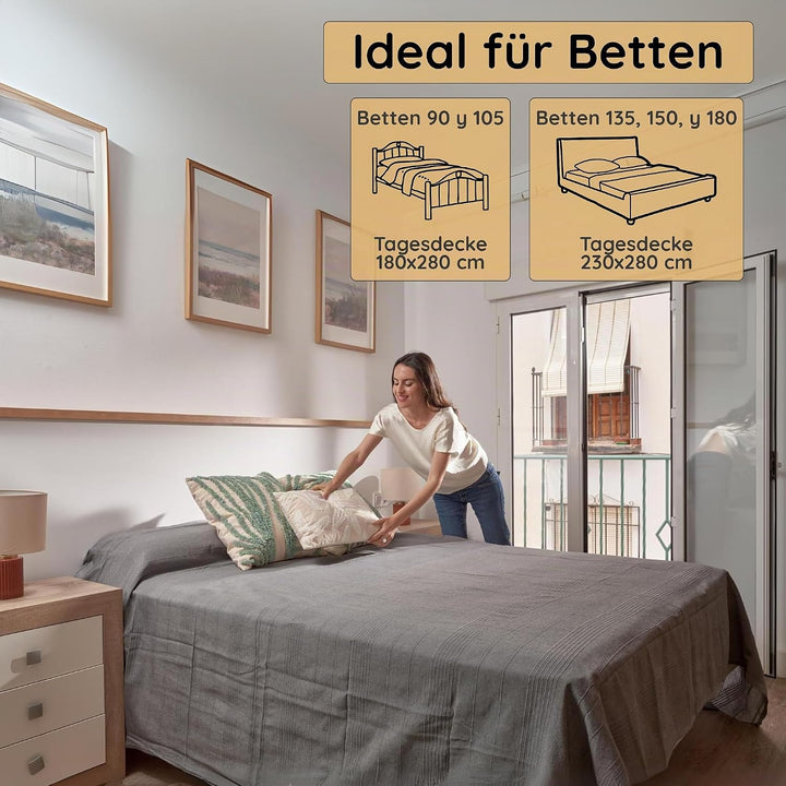 Jarapa Home Tagesdecke Baumwolle Wohndecke – Sofadecke Sofaüberwurf Bettüberwurf Überwurfdecke für S