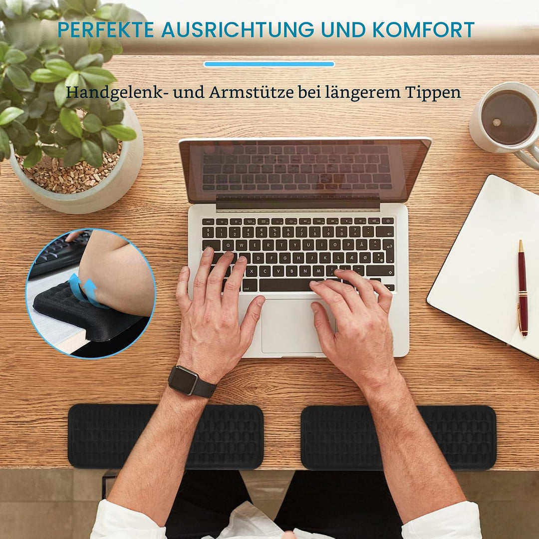 2 Stück L-Förmige Ergonomische Handgelenk Ellenbogenkissen, 30x10cm Memoryfoam Schreibtisch Handball