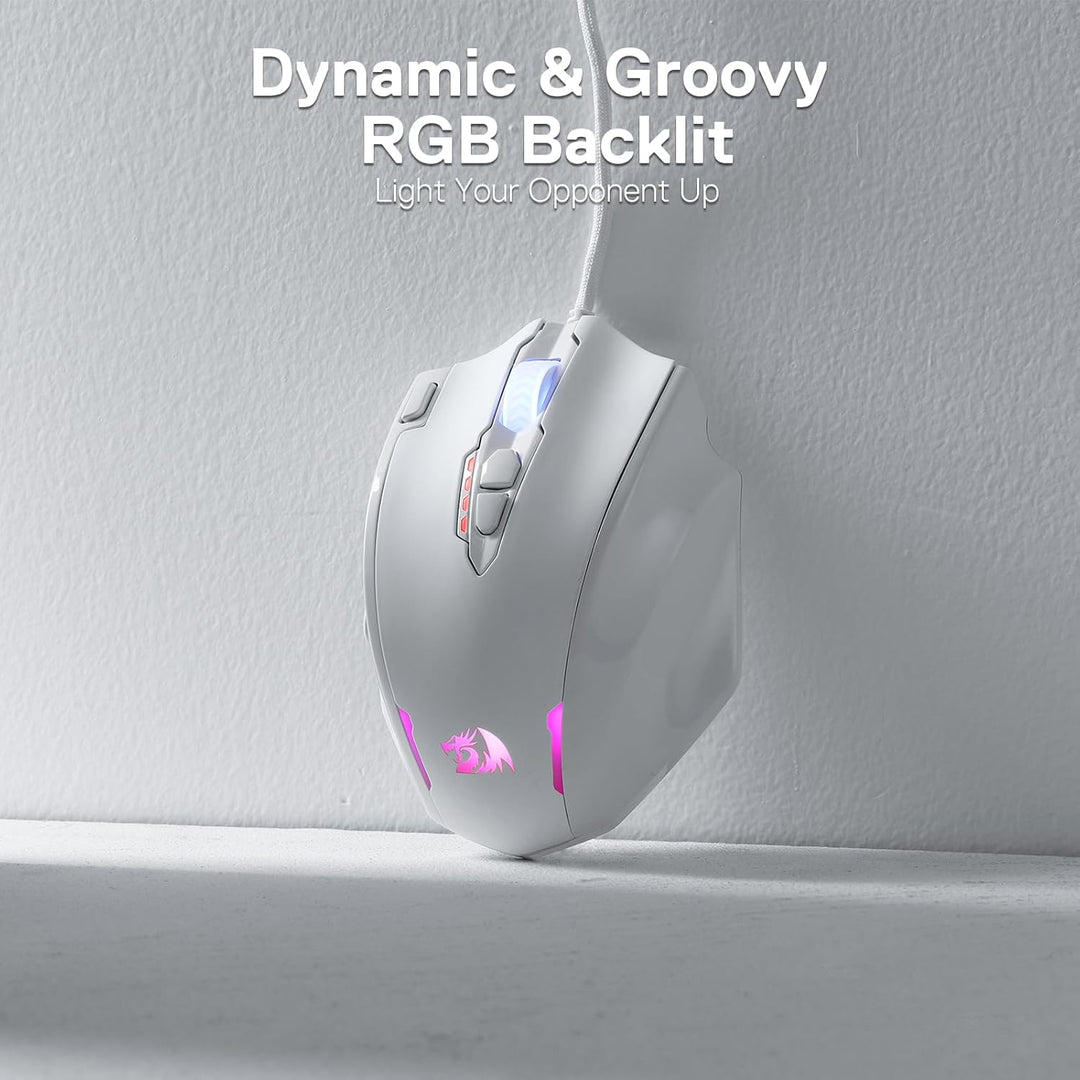 Redragon M908 Impact RGB-LED-MMO-Maus mit seitlichen Tasten, optische kabelgebundene Gaming-Maus mit