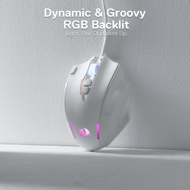 Redragon M908 Impact RGB-LED-MMO-Maus mit seitlichen Tasten, optische kabelgebundene Gaming-Maus mit