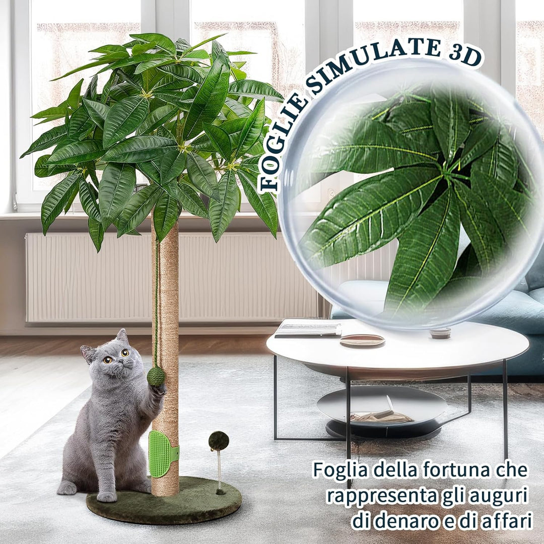 Meowoou Kratzsäule, 84 cm Kratzstamm, Ausgewachsene Katzen und Kätzchen, Hoher Kratzbaum mit Sisalse