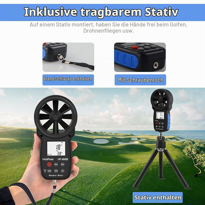 Anemometer windmesser, digitales Windgeschwindigkeitsmessgerät, Windgeschwindigkeit/Windkühlung, Win