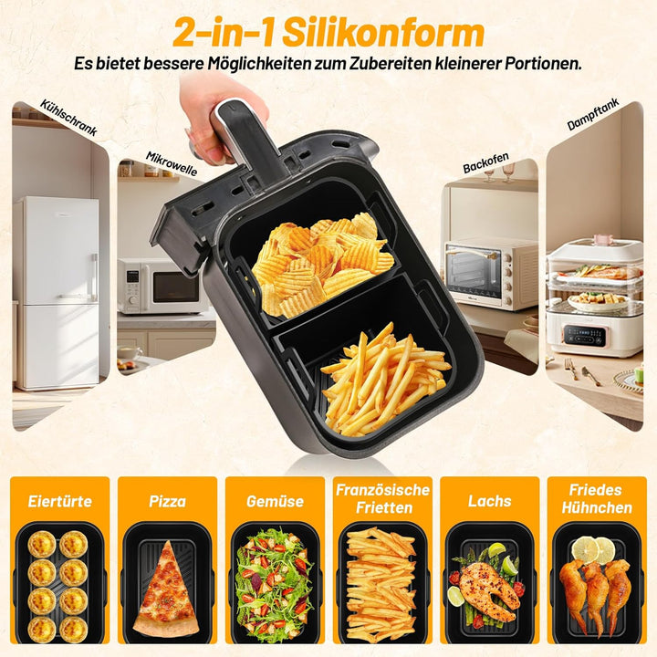 4 Stück Ninja Heissluftfritteuse Silikonform für Ninja AF400EU SL400EU AF451EU 9,5L | COSORI 8,5L |