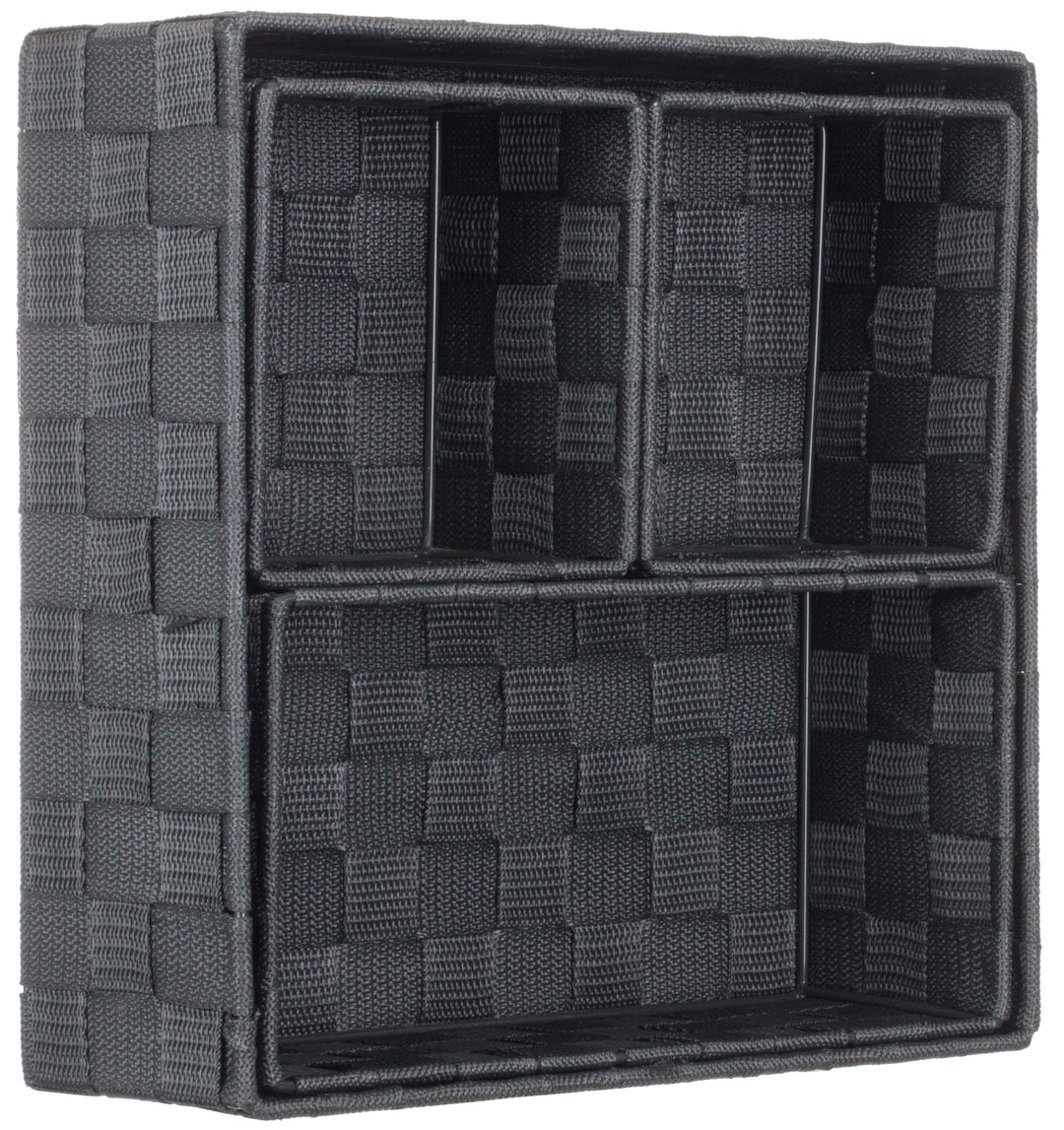 Brandsseller 4er Set Aufbewahrungsboxen - 28x28x10 cm, 26x13x9 cm, 13x13x9 cm (2x) – eckige Regalkör