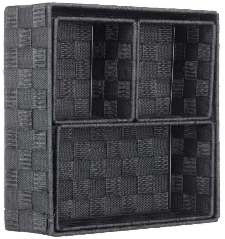Brandsseller 4er Set Aufbewahrungsboxen - 28x28x10 cm, 26x13x9 cm, 13x13x9 cm (2x) – eckige Regalkör