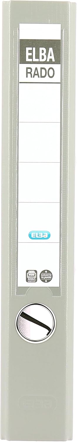 Elba Ordner A4, Smart Pro+, 5 cm schmal, Kunststoff, grau, 10 Stück schmal (10 Stück) grau, schmal (