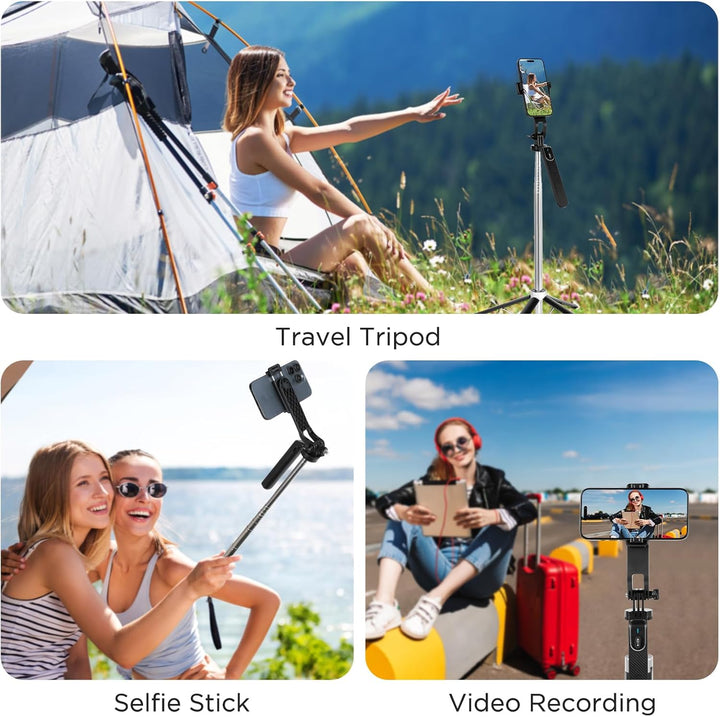 180cm Handy Stativ, Romon Selfie Stick Quad-Stativ, 360° Drehung Aluminium ausziehbarer Handy-Stativ