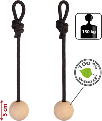 ALPIDEX Trainingskugeln Kugelgriff 2er Set - Durchmesser wahlweise 5 cm 7 cm 12 cm - Holzkugeln Klet