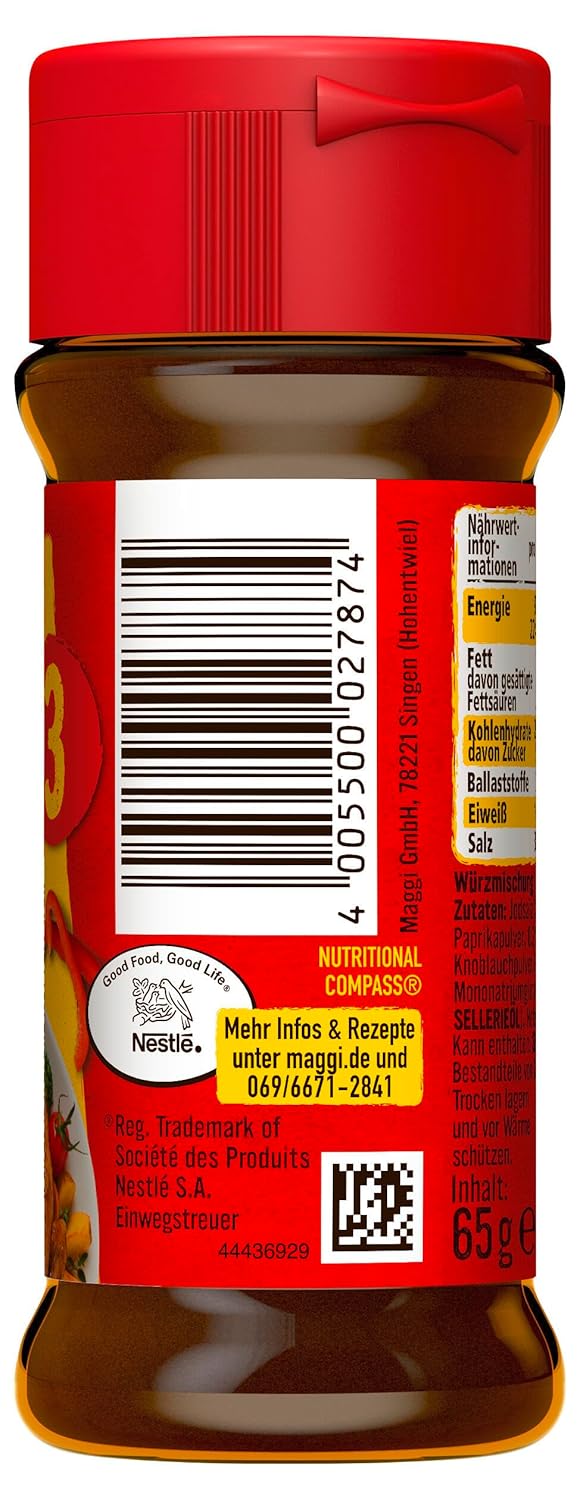 MAGGI Würzmischung 3 für pikantes Geflügel, Würzmittel, süss-pikantes Paprika Hähnchen Gewürz, 8er P